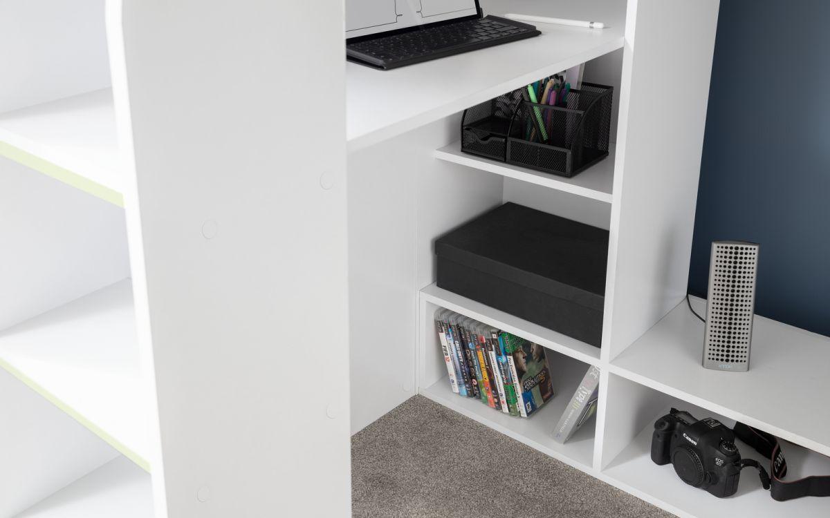 Nebula Gaming Bed Shelves White