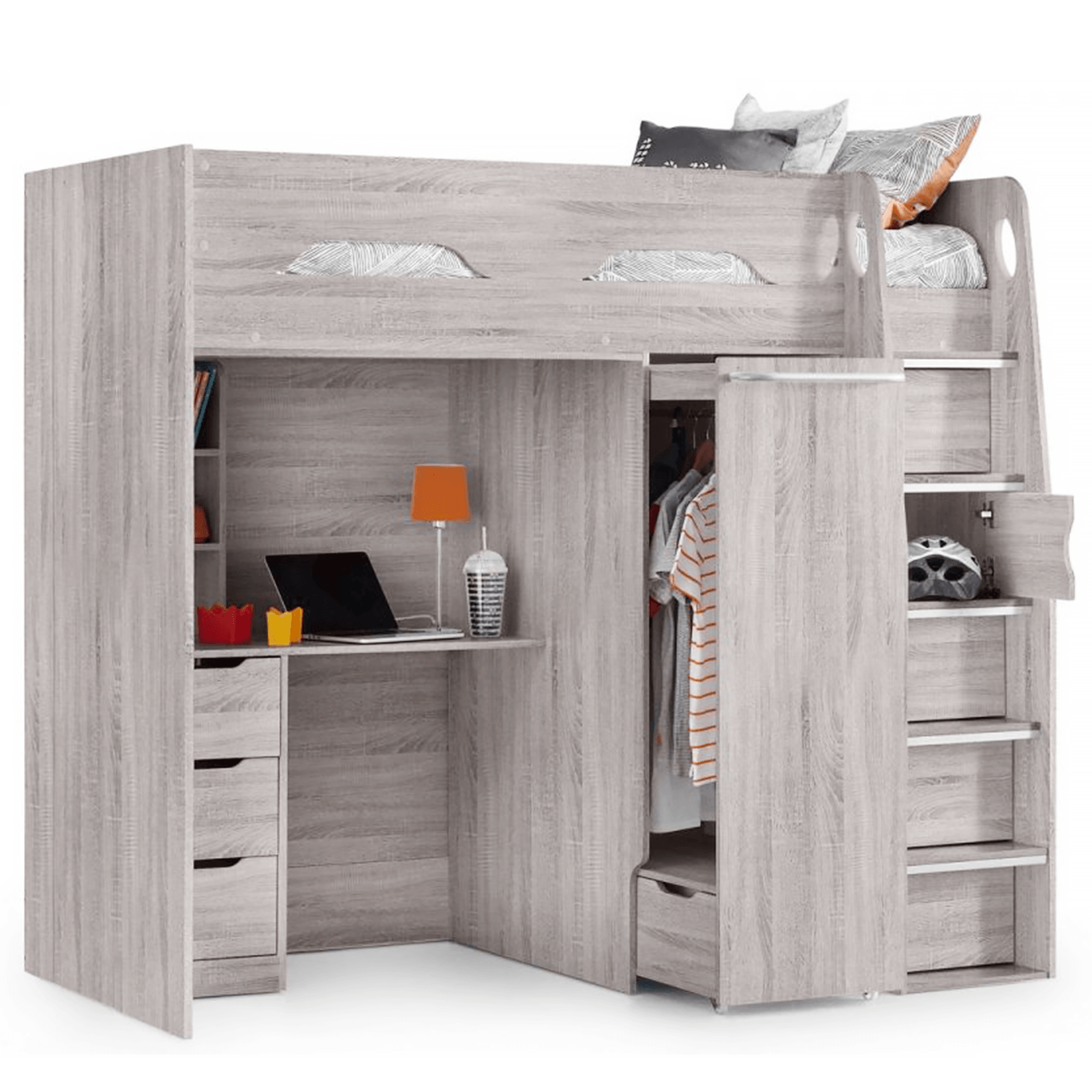 Highsleeper Grey Oak Bunk Bed 3