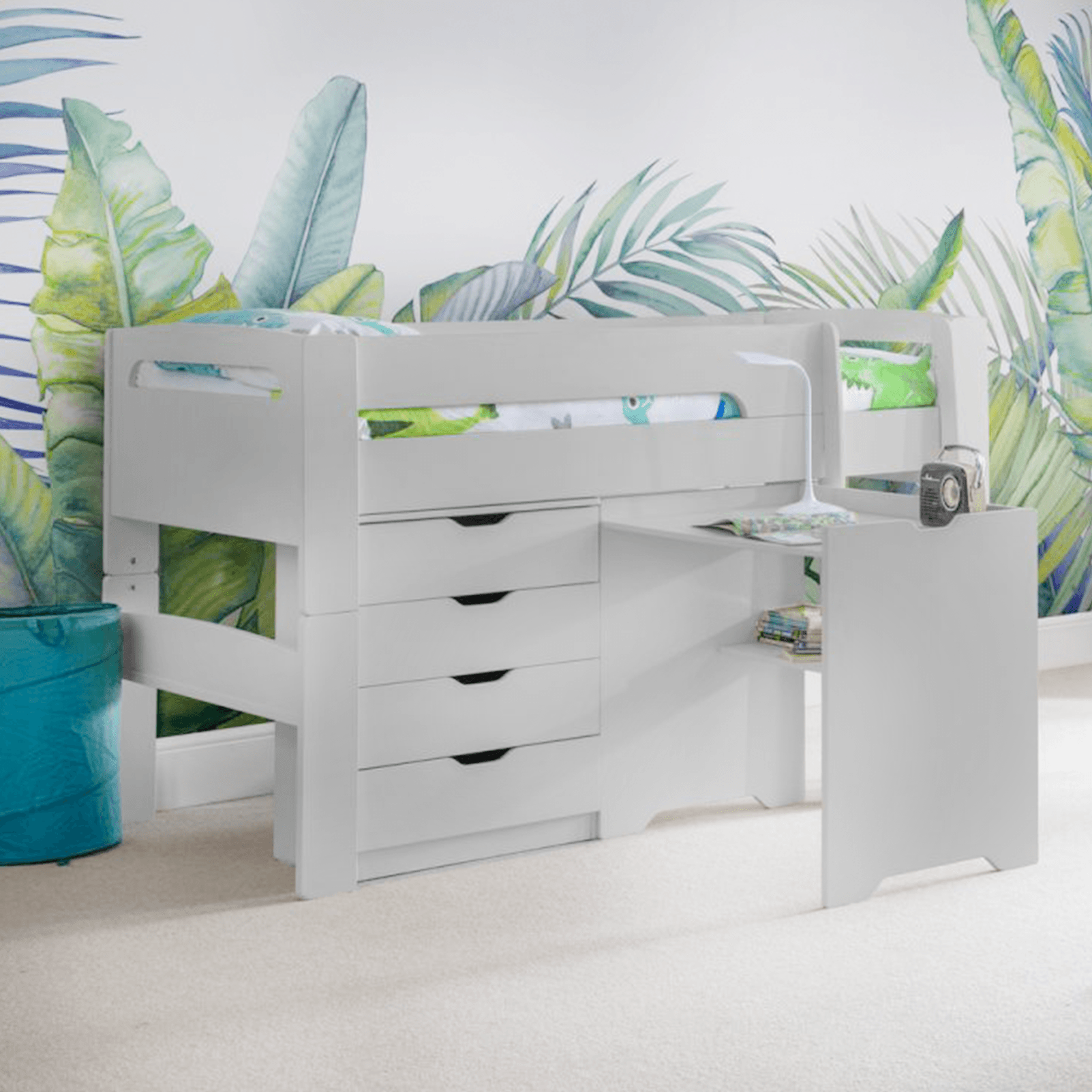 Pluto Mid-Sleeper Bunk Bed Grey 6