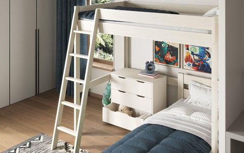 Noomi Small Double High Sleeper L Shaped Bunk Bed White 6