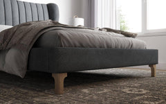 Nordin Platinum Grey Double Bed Frame Footend
