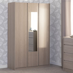 Paris 3 Door Mirrored Wardrobe - Smoked Ash Effect