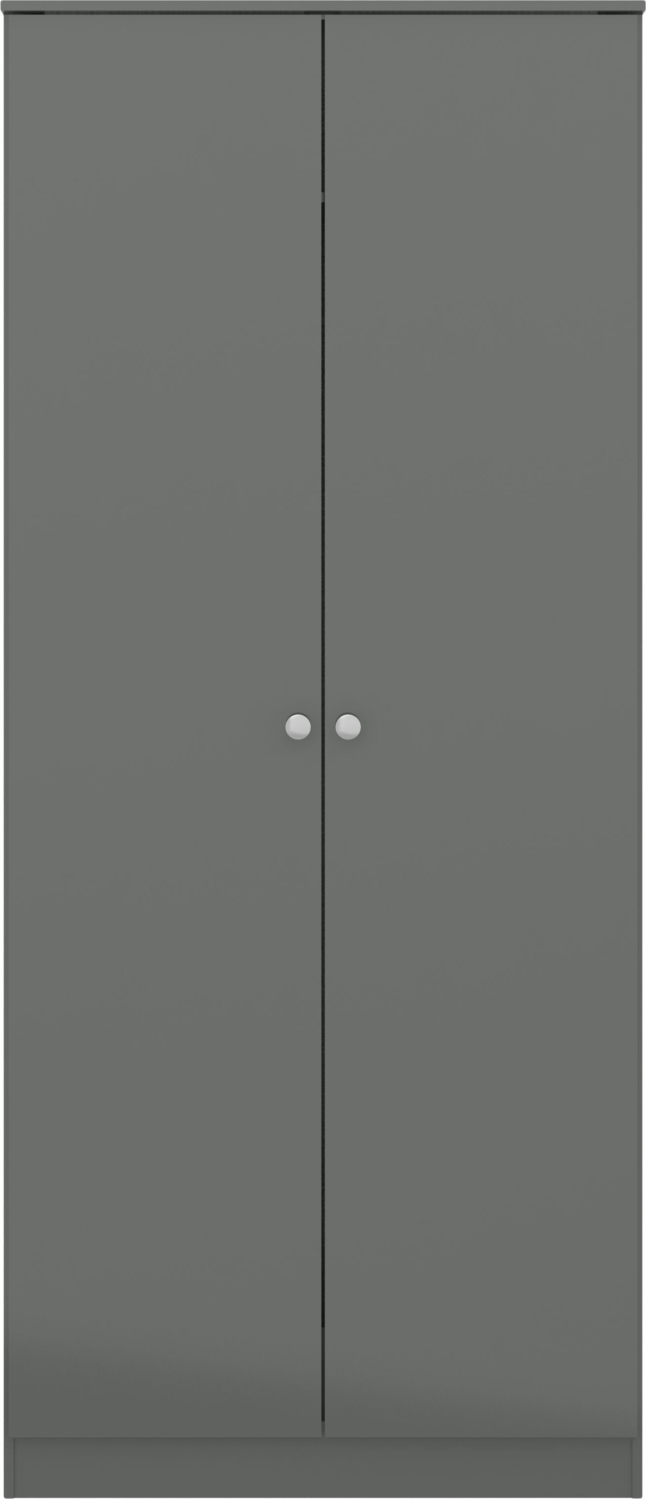Denver 2 Door Wardrobe - Grey Gloss