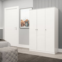 Denver 3 Door Wardrobe - White Gloss