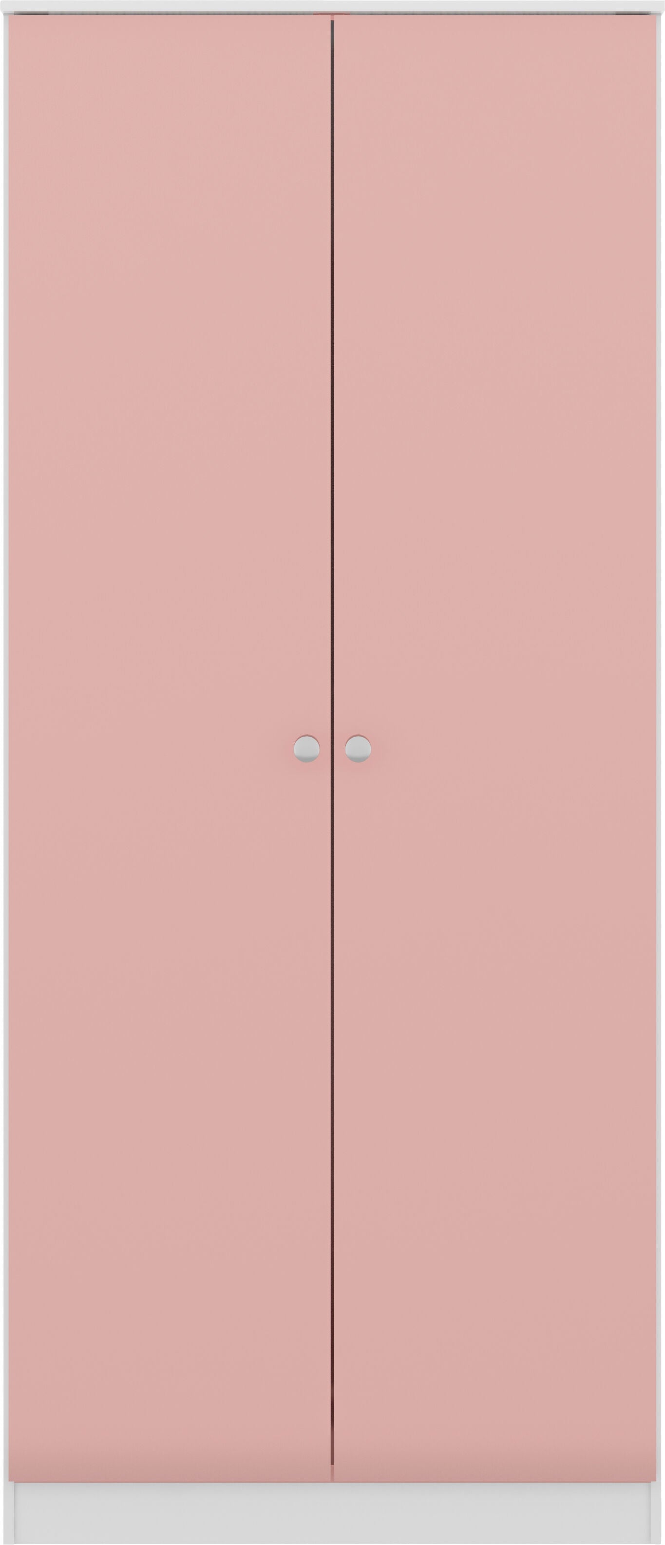 Denver 2 Door Wardrobe - White/Pink Gloss