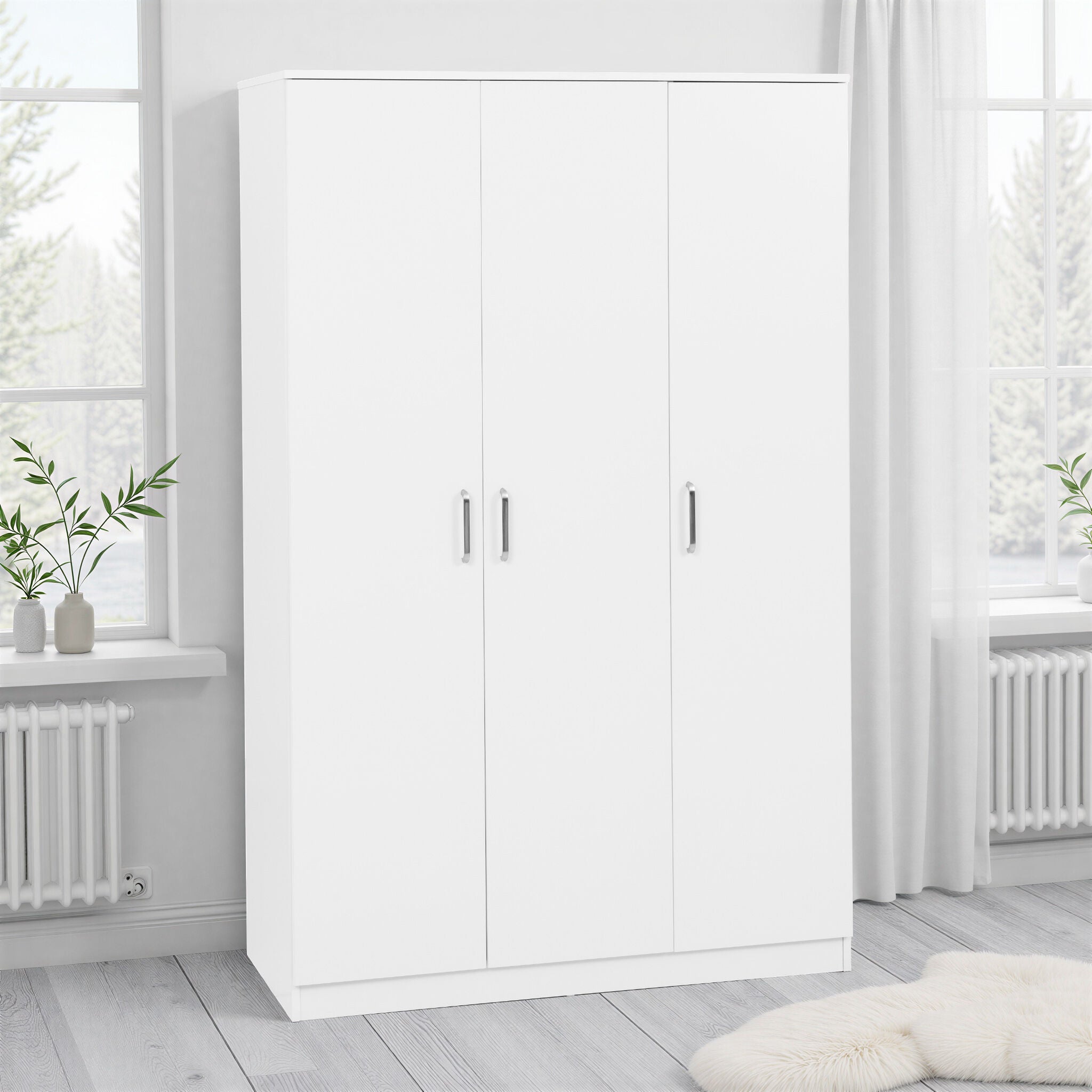 Dakota 3 Door Wardrobe - White