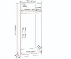 Dakota 2 Door Wardrobe - Light Grey