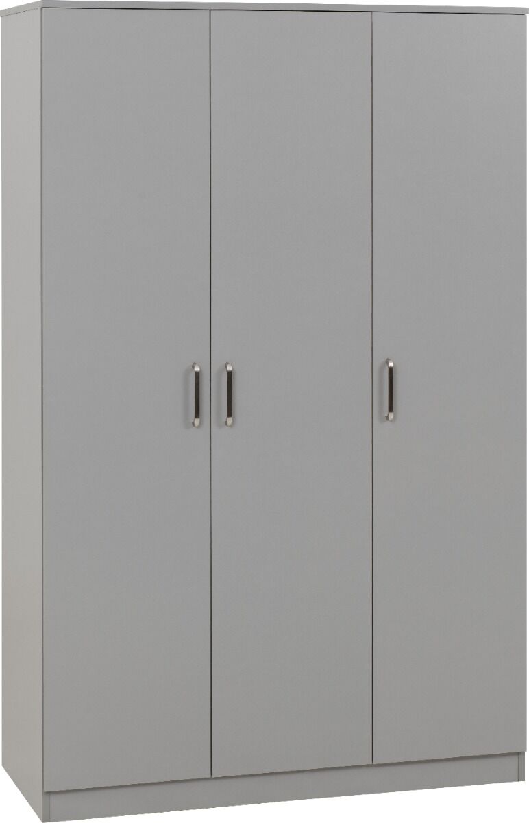 Dakota 3 Door Wardrobe - Light Grey