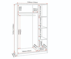 Dakota 3 Door Wardrobe - Light Grey