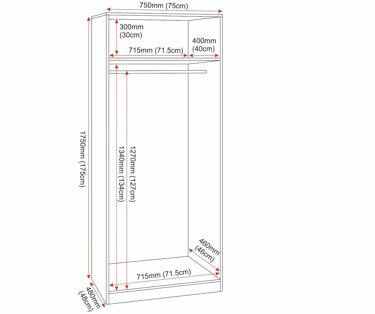 Dakota 2 Door Wardrobe - Dark Grey
