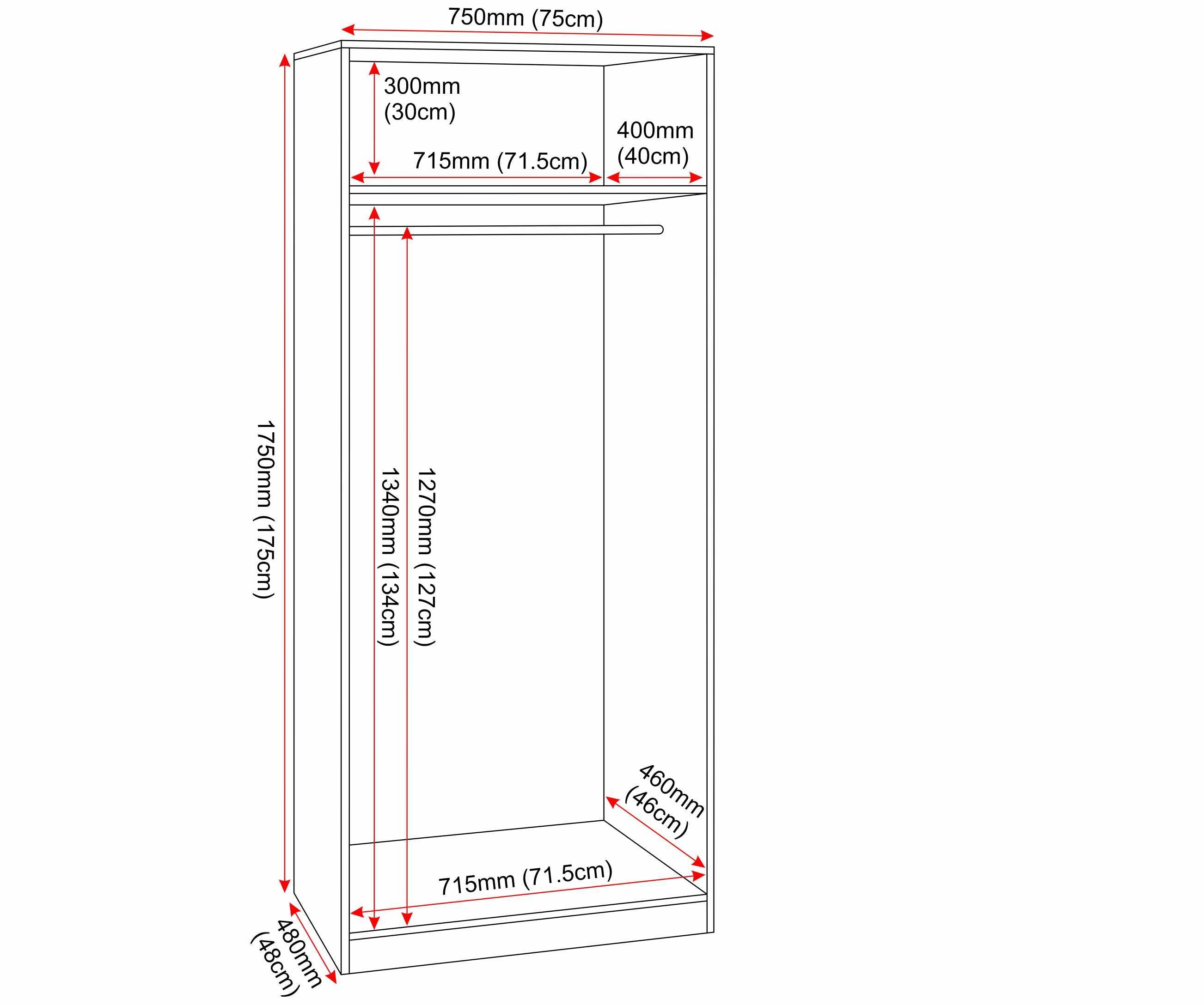 Dakota 2 Door Wardrobe - Dark Grey
