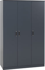 Dakota 3 Door Wardrobe - Dark Grey