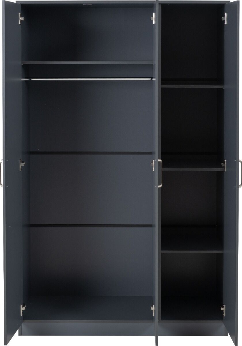 Dakota 3 Door Wardrobe - Dark Grey