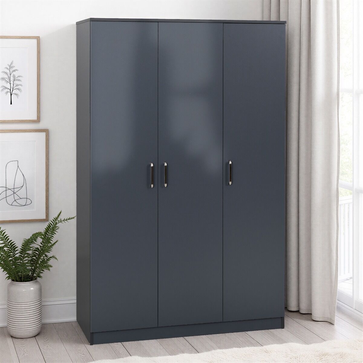 Dakota 3 Door Wardrobe - Dark Grey
