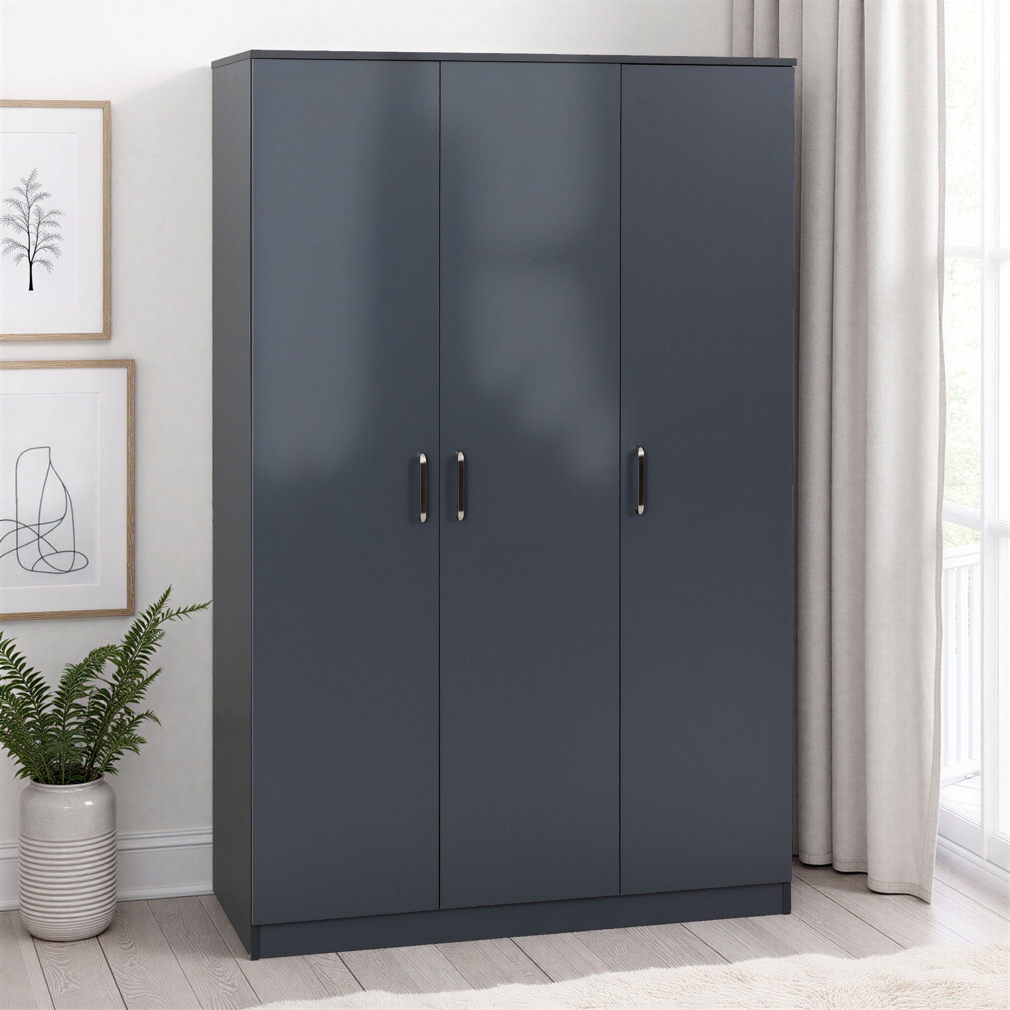 Dakota 3 Door Wardrobe - Dark Grey