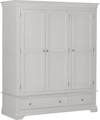 Bordeaux 3 Door Wardrobe - Pebble Grey