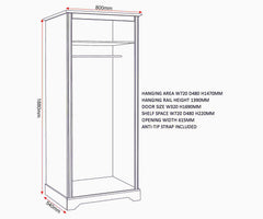 Stratford 2 Door Wardrobe - White