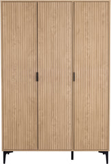 Miami 3 Door Wardrobe - Oak Effect/Black