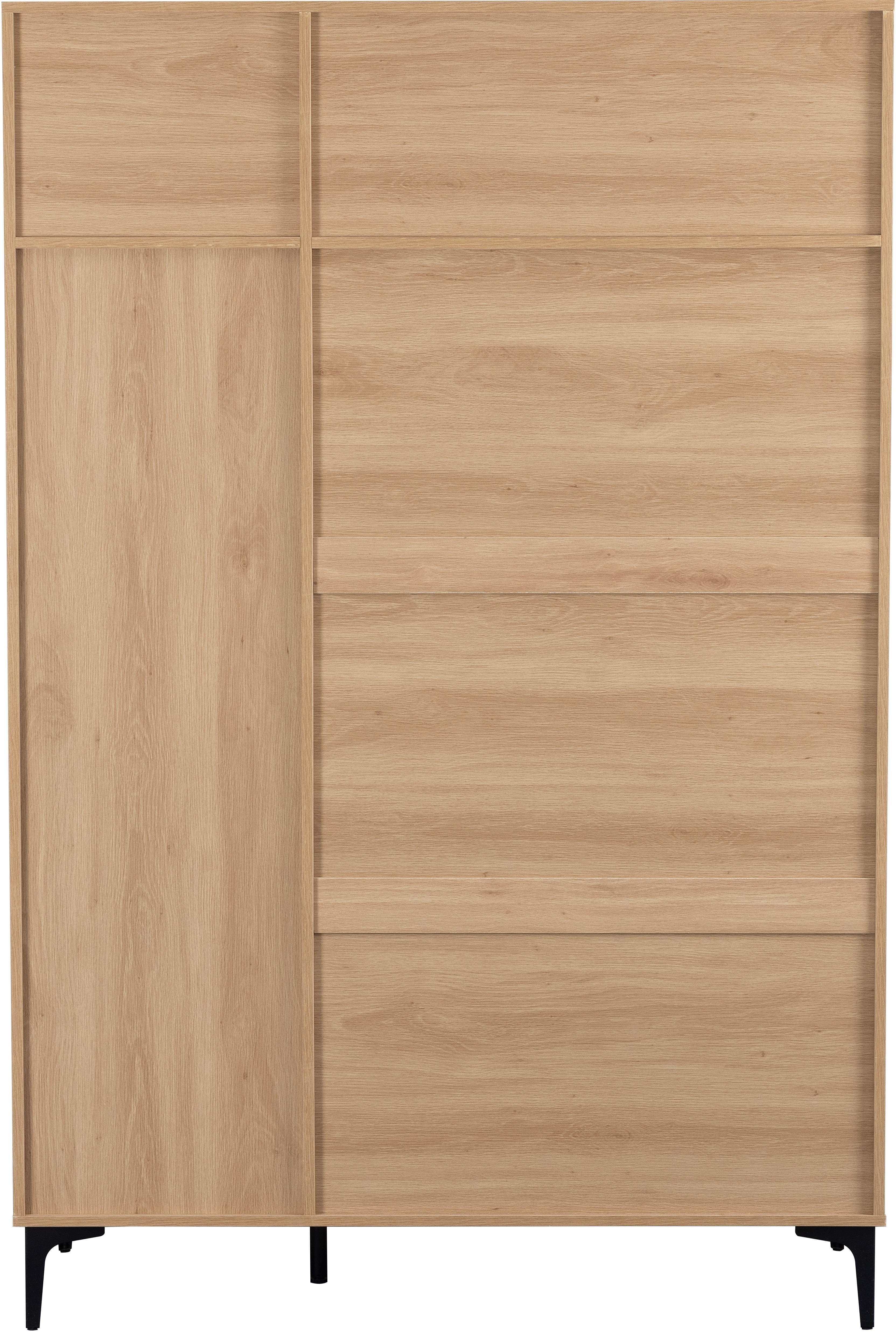 Miami 3 Door Wardrobe - Oak Effect/Black