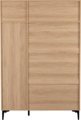 Miami 3 Door Wardrobe - Oak Effect/Black