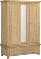 Windsor 3 Door 2 Drawer Wardrobe - Natural Oak