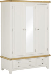 Windsor 3 Door 2 Drawer Wardrobe - Ivory/Oak