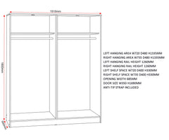 Malvern 4 Door Wardrobe - Black