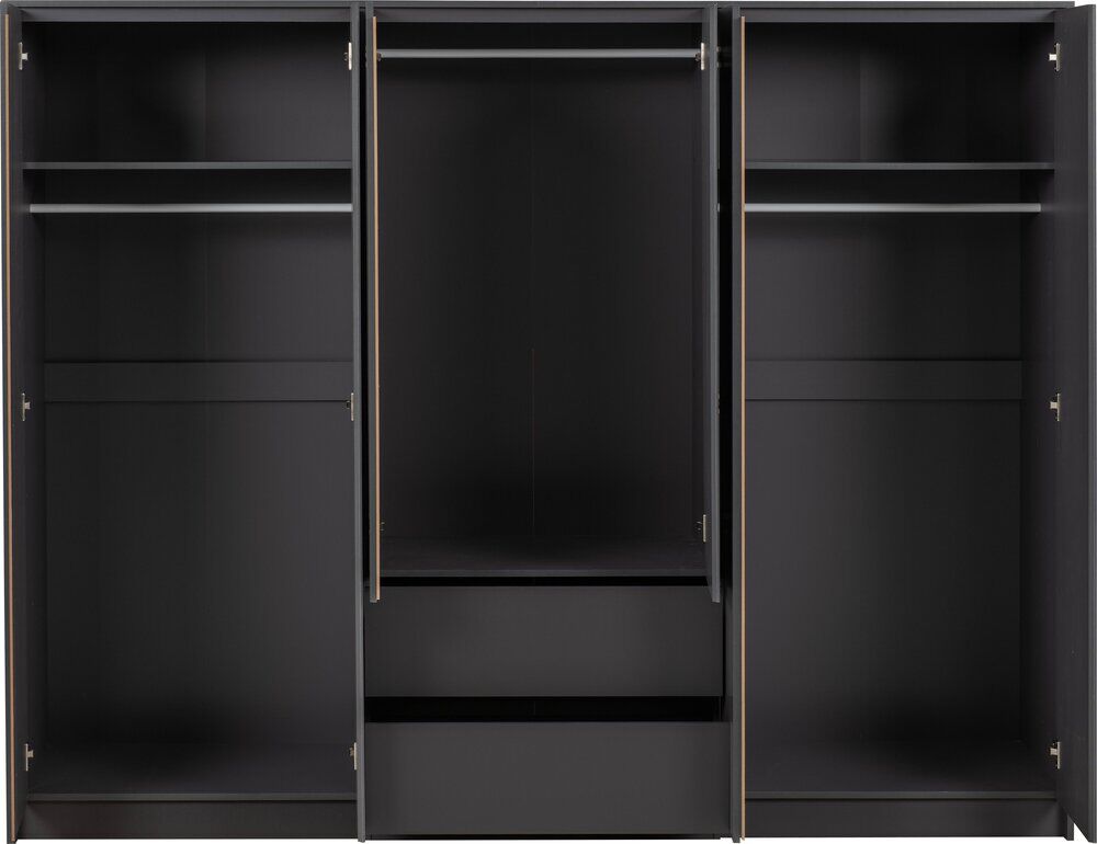 Malvern 6 Door 2 Drawer Wardrobe - Grey