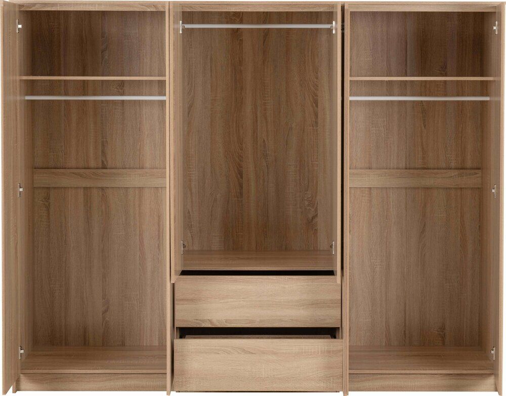 Malvern 6 Door 2 Drawer Wardrobe - Sonoma Oak Effect