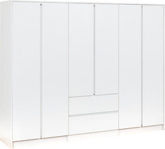 Malvern 6 Door 2 Drawer Wardrobe - White