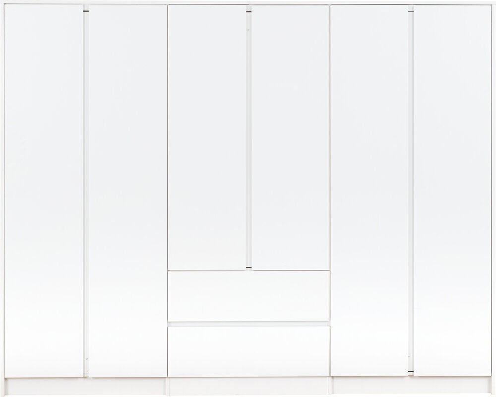 Malvern 6 Door 2 Drawer Wardrobe - White