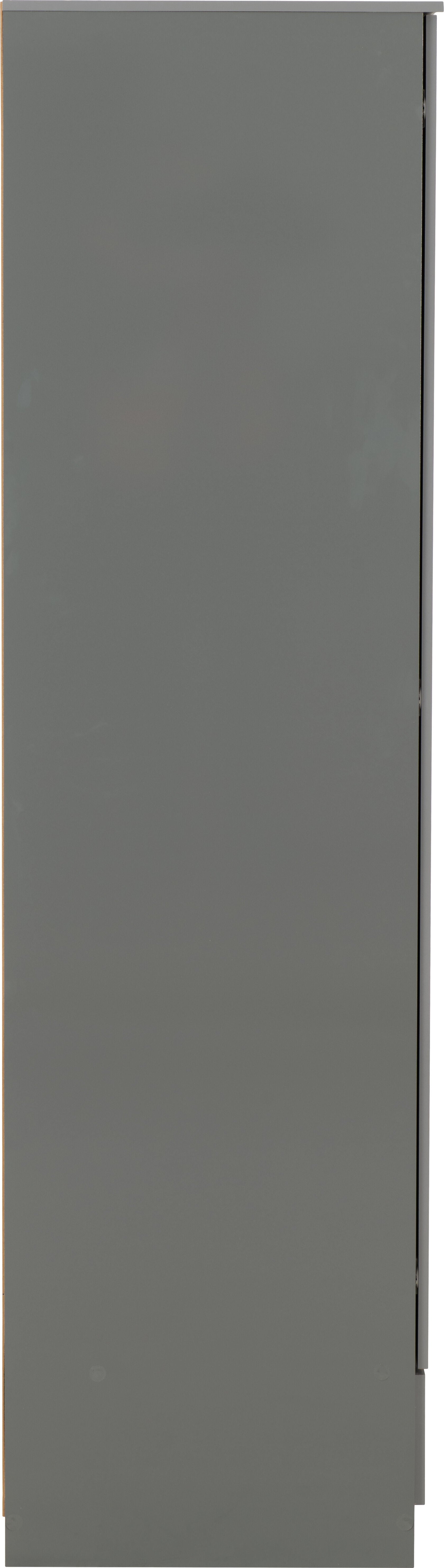 Denver 3 Door 2 Drawer Mirrored Wardrobe - Grey Gloss