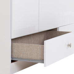 Denver 3 Door 2 Drawer Mirrored Wardrobe - White Gloss