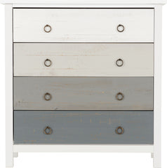 VERMONT 4 DRAWER CHEST - WHITE/GREY