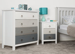 VERMONT 4 DRAWER CHEST - WHITE/GREY