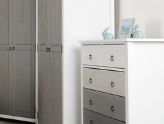 VERMONT 4 DRAWER CHEST - WHITE/GREY