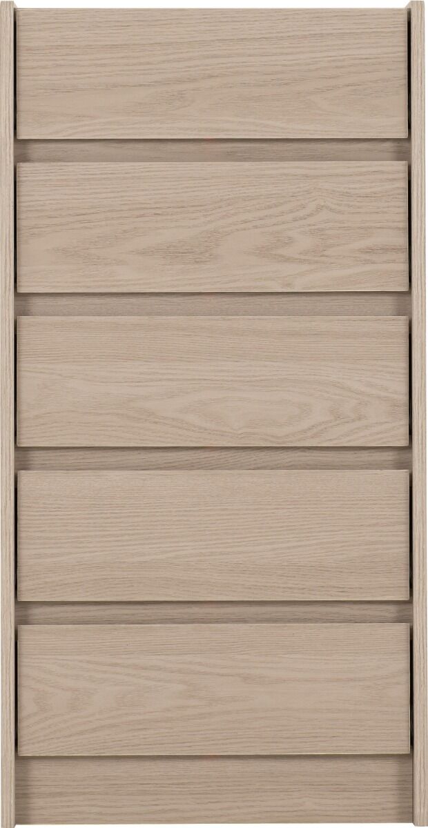 Paris 5 Drawer Chest - Smoked Ash Effect
