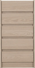 Paris 5 Drawer Chest - Smoked Ash Effect