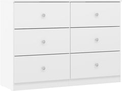 Denver 6 Drawer Chest - White Gloss