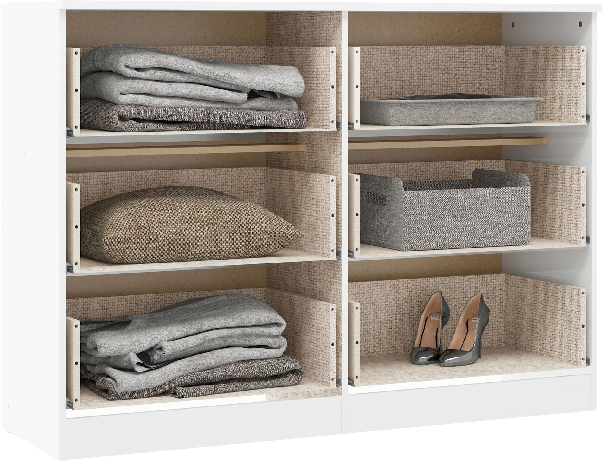 Denver 6 Drawer Chest - White Gloss