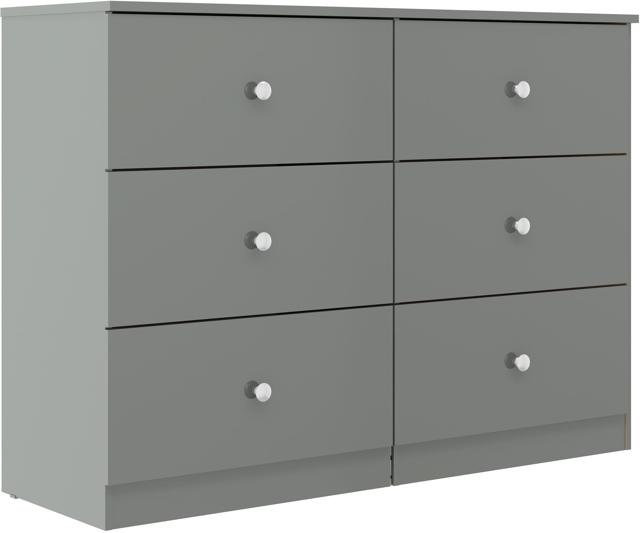 Denver 6 Drawer Chest - Grey Gloss