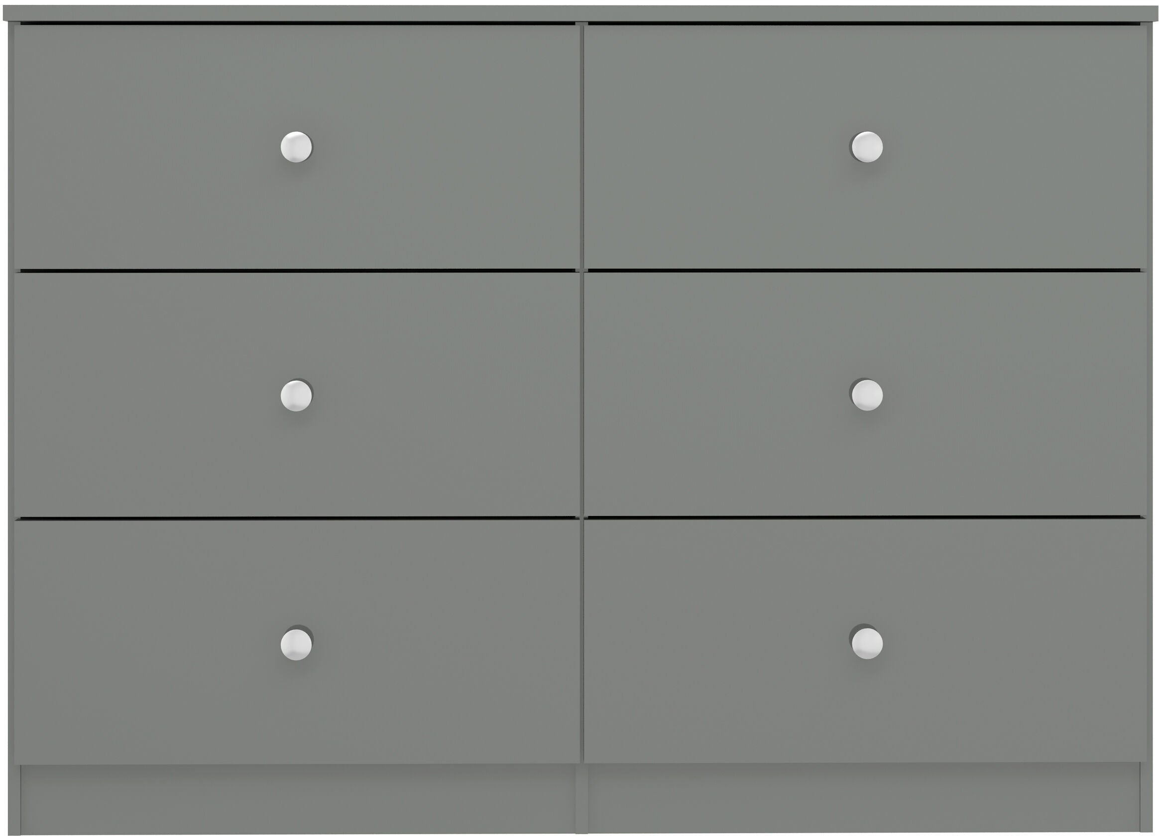 Denver 6 Drawer Chest - Grey Gloss