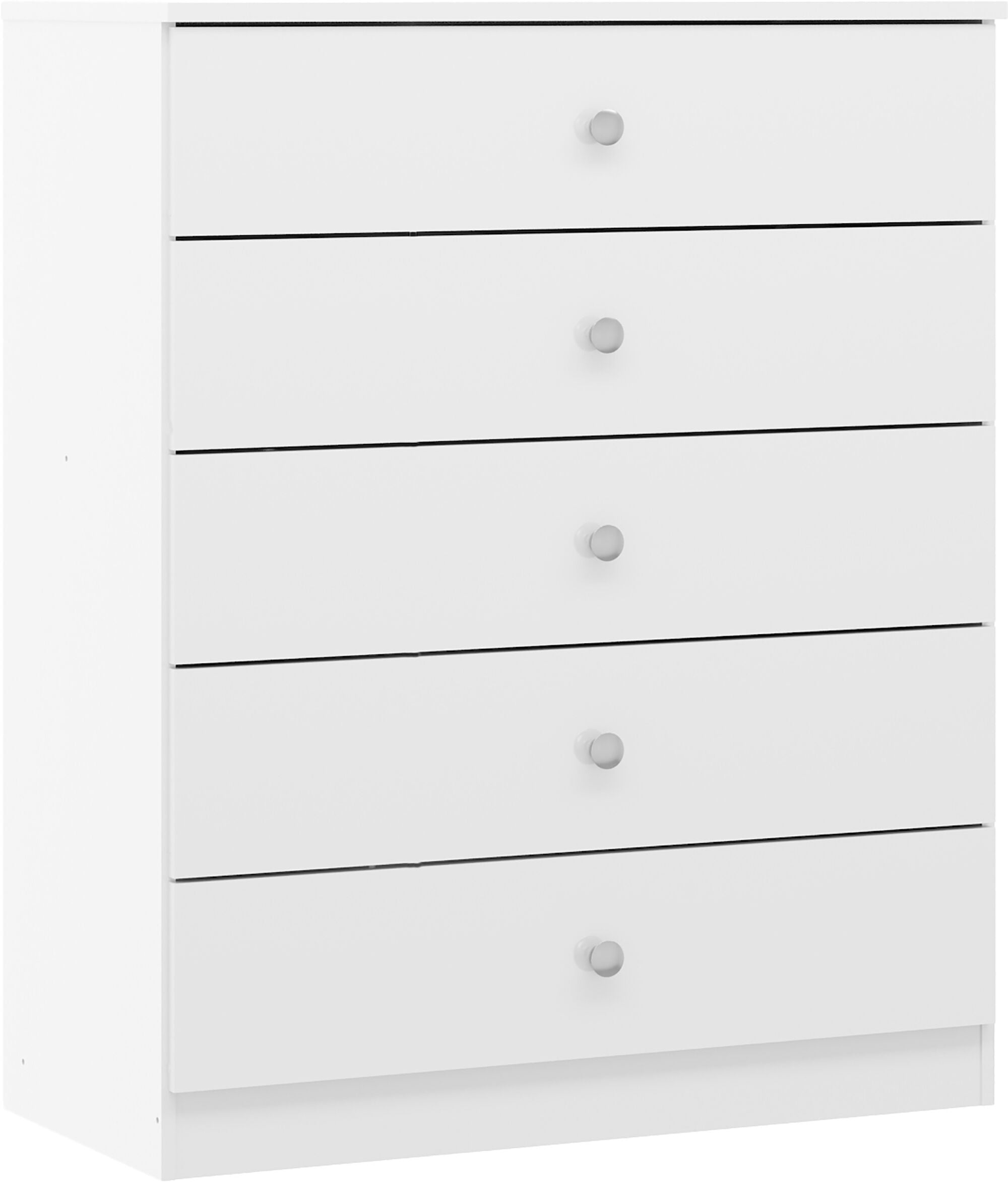 Denver 5 Drawer Chest - White Gloss