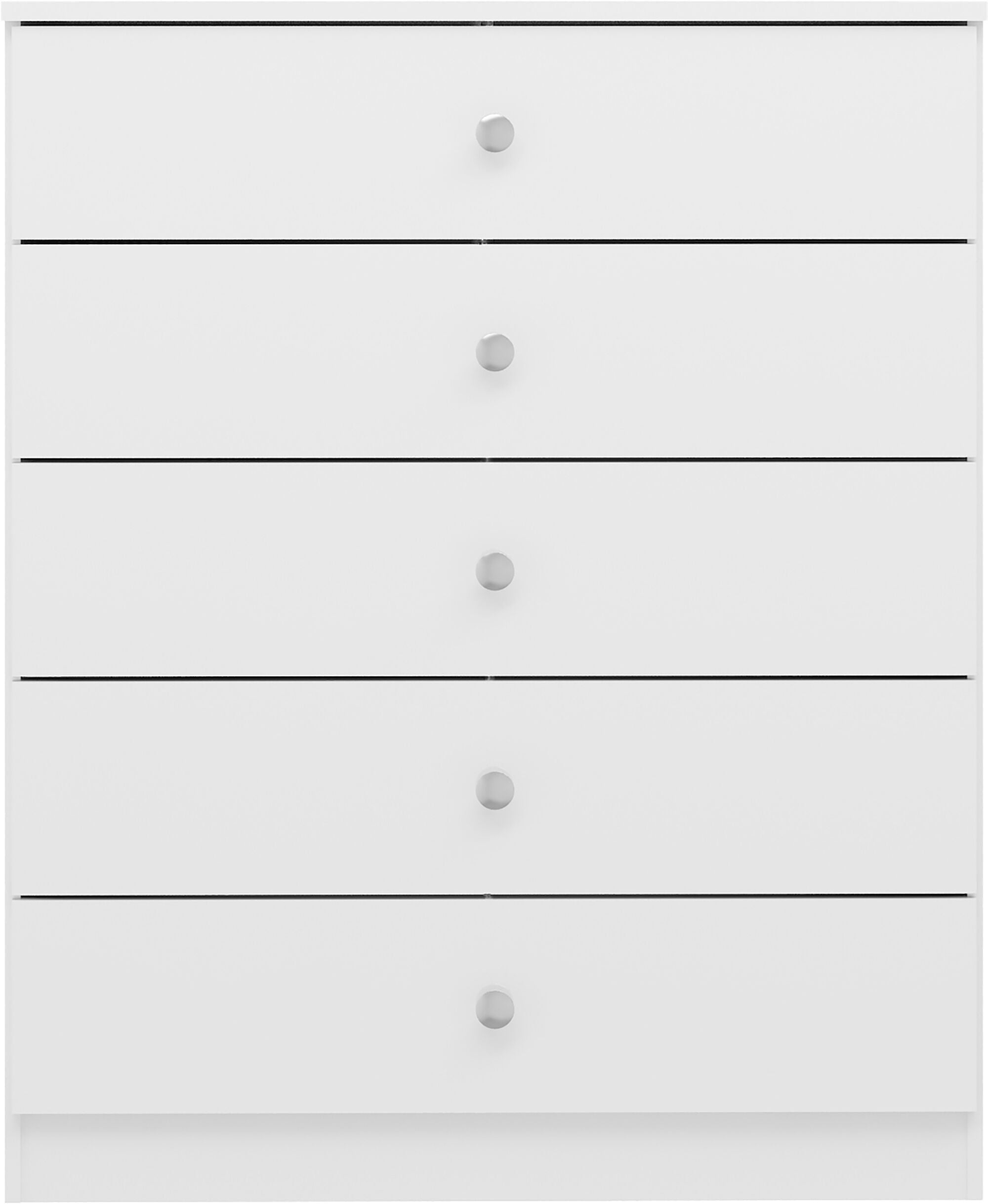 Denver 5 Drawer Chest - White Gloss