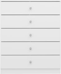 Denver 5 Drawer Chest - White Gloss