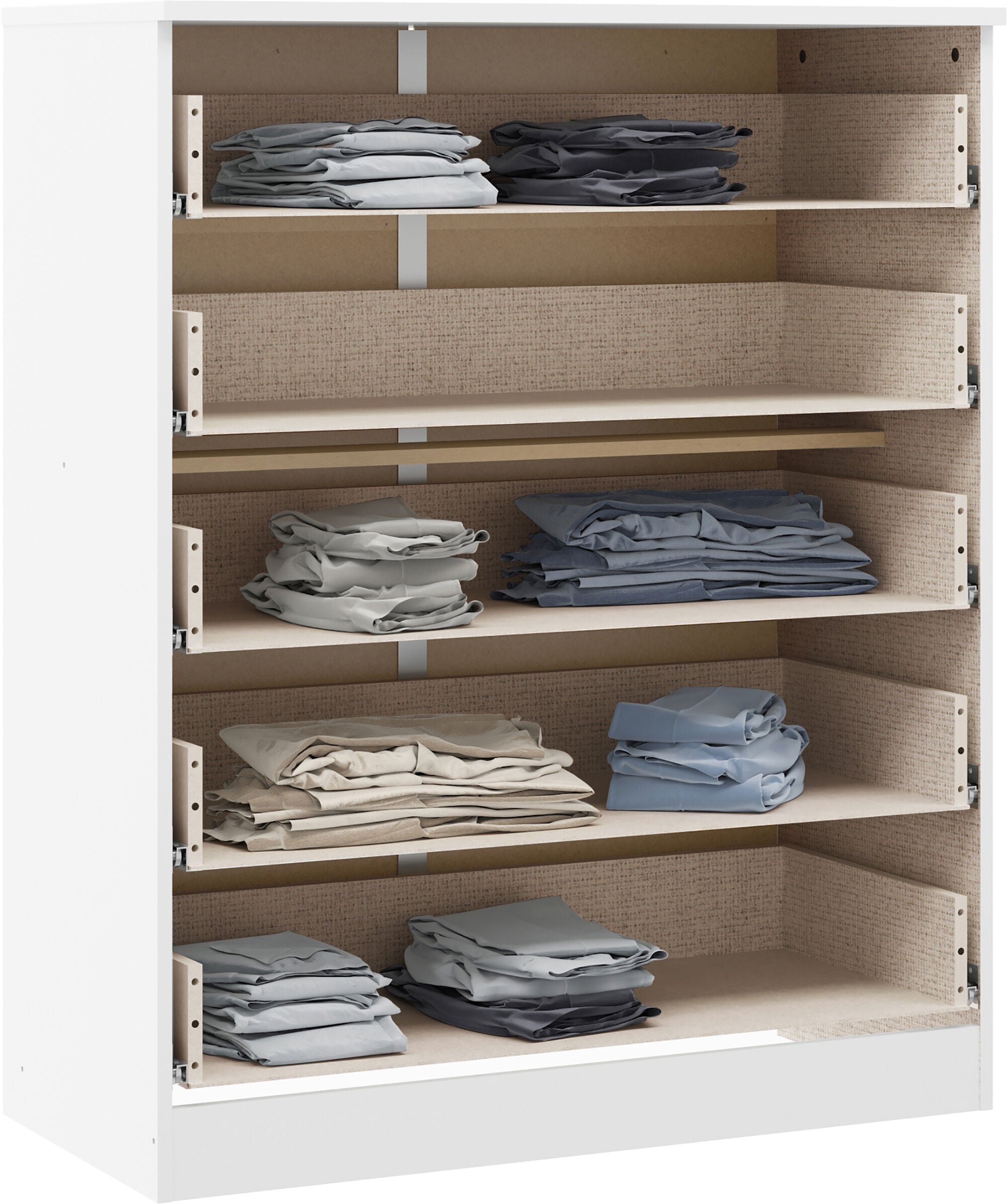 Denver 5 Drawer Chest - White Gloss
