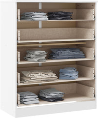 Denver 5 Drawer Chest - White Gloss