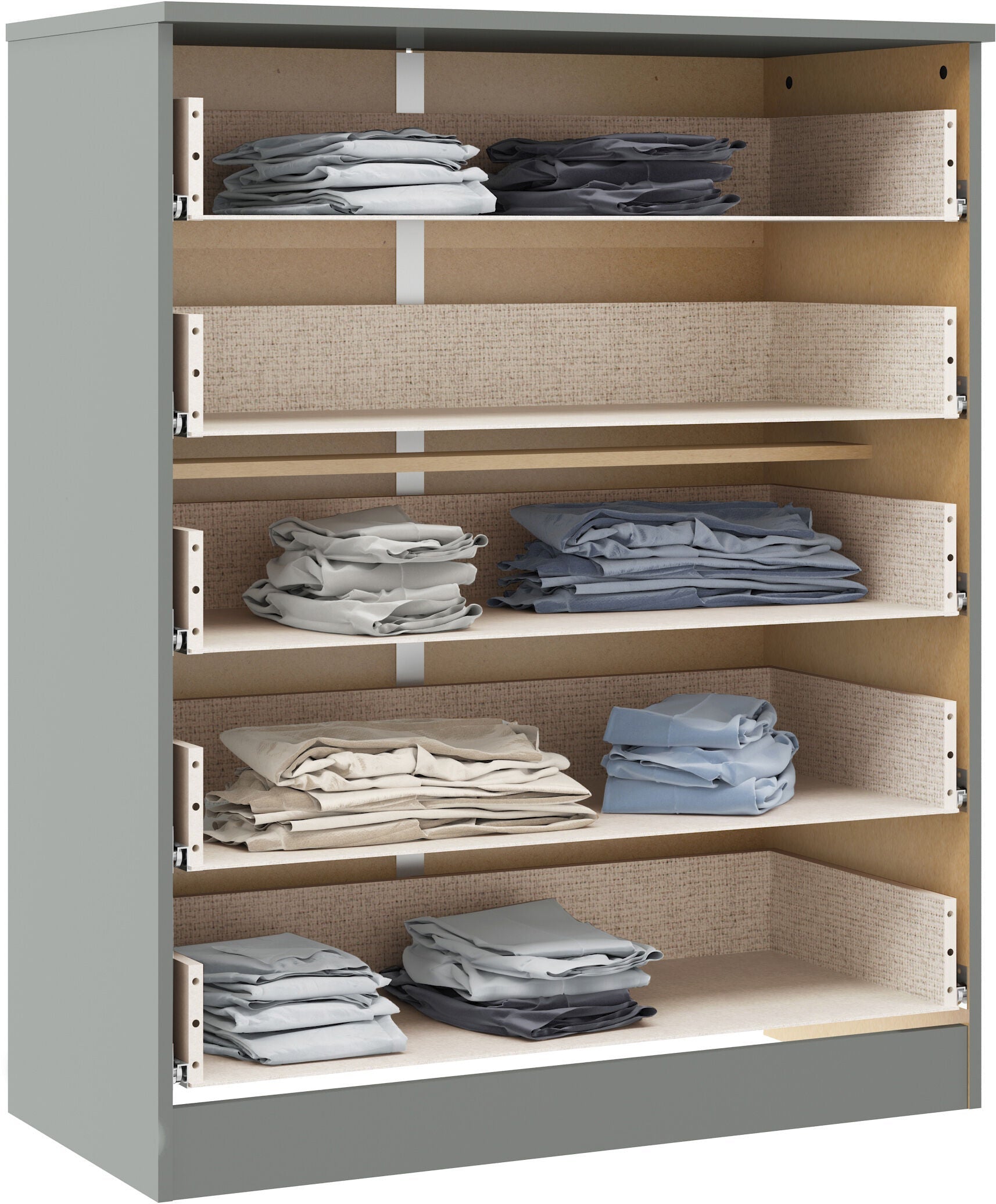 Denver 5 Drawer Chest - Grey Gloss