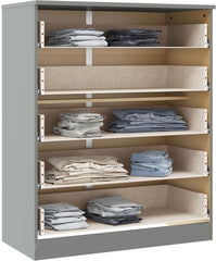 Denver 5 Drawer Chest - Grey Gloss