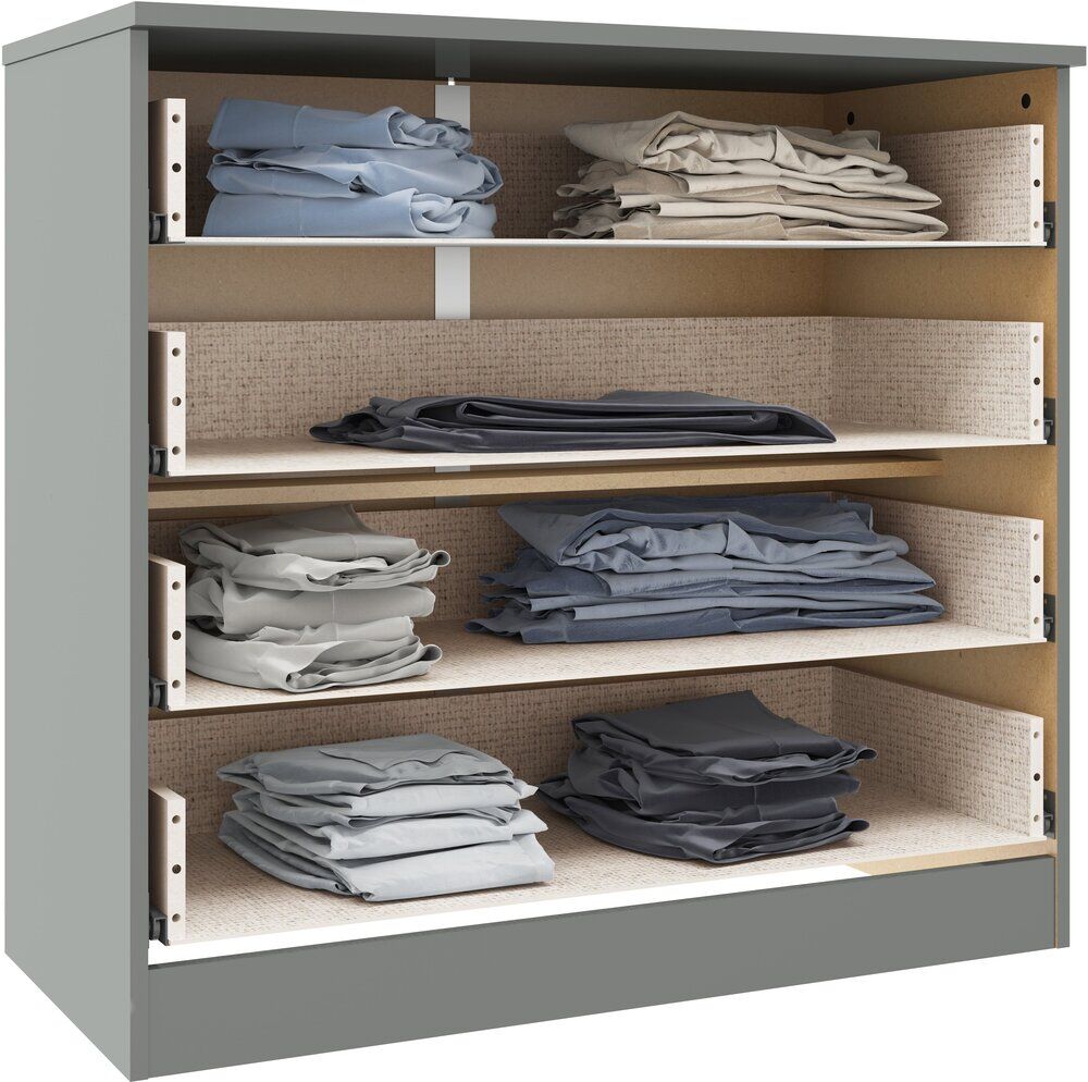 Denver 4 Drawer Chest - Grey Gloss